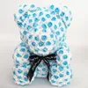 style rose bear with heart artificial s foam s flower 35 cm high Valentines Day gifts Mothers Y200104