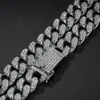 18-28 20mm pave setting rhinestone Miami Cuban Chains Necklaces Men Hip Hop Bling Iced Out Necklace jewelry Drop 1246W