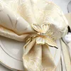 Forme de papillon Ronds de serviette Porte-serviettes pour les dîners Hôtel de fête Décoration de table de mariage Fournitures Boucle de serviette 100pcs T1I3452