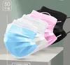 100pc Black Designer Mask White Pink Blue Face Mouth Protective breathing Non Woven Masks For Adult Children Baby294t