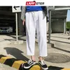 Lappster Men estilo coreano Harém calças de verão Casual Solid Soltgers Calça calças de moletom preto Coloque as calças 2xl 201128
