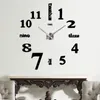 Horloges murales bricolage grand Design moderne muet acrylique numérique 3D horloge autocollant anglais lettre grande maison Decor1