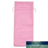 10pcs Rustic Linen Drawstring Champagne Red Wine Bottle Bag Gift Packaging Wrap3127034