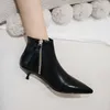Nova vaca couro baixo saltos mulheres botas de tornozelo preto branco escritório senhoras vestido sapatos primavera outono botas mulher tamanho 41 42 43