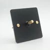 1 bende 2 -weg muurschakelaar en zwarte kleurlichtschakelaar met gouden kleur toggle T200605