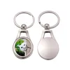 Fashion Keychains Designer sublimação em branco Keychain Heart Round Car Key Anéis