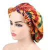 Grand Bonnet en Satin réversible Double couche pour femmes, couvre-tête de nuit, accessoires pour cheveux