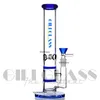 10 polegadas Duas camadas dab rig perc filtro de vidro inebriante alto bong dab rig tubulação de água fumar plataformas de petróleo com quartzo banger cera narguilé