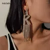 IngeSight.Z Luxury Shiny Rhinestone Alphabet Initial Letter A Drop Dangle Earrings Crystal Long Tassl Earrings for Women Jewelry1