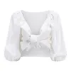 Shemujersky Sexy Summer Blouse -vrouwen Off Shoulder Tops lange mouw witte shirt korte blouses 2019 Moda Mujer T200321