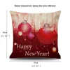 Christmas Linen Pillow Happy New Year Xmas Gift Pillows Waist Cushion Cotton European Classical Cartoon Anime Exquisite Soft Beautiful