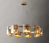 Creative Modern LED Pendant Lamps Lighting Dining Living Room Luxury Hanging Lamp Amber/Smoky Glass Bedroom Study Deco G9 Fixtures