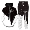 Groothandel - Nieuwe Mode Mannen / Womens Space Galaxy Milk Sweatshirt Joggers Grappige 3D Print Unisex Hoodies + Broek R05