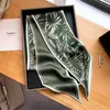 Entworfen Ölgemälde Scharfe Ecke Seide Damenblätter Doppelseitig bedruckte Schals Luxuriöser langer Twilly-Schal für die Tasche