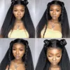 30 Inch Kinky Straight 13x4 lace frontal Wig Human Hair Wigs synthetic Lace front Wig Italian Yaki Lace Wig for africa women