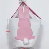 DHL expédition des œufs de Pâques panier de rangement de la toile Bunny Bucket Creative Pâques Cadeau Sac avec décoration de la queue de lapin 8 Styles