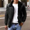 Outono Inverno Mens Camurça Casacos De Couro Jaqueta De Motocicleta Macho Grosso Quente Pele Colar Biker Casacos à prova de vento de lã Outwear 20128