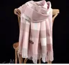 High quality 100% cashmere scarf fashion classic plaid printed cashmere scarf ultra soft thermal scarf 190*70cm