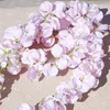 11pcs fleur artificielle vigne de glycine 120cm simple soie 140 fleurs série plantes de bricolage décoration de mariage à la maison pour fond de mur Y200104