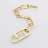 Europa Amerika Designer Schmuck Sets Männer Dame Frauen Edelstahl Gravierte Hohle Initialen Brief 18K Gold Dicke Kette Armband Halskette 3 Farbe
