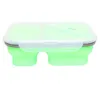 900ml Silicone Pliable Portable Boîte À Lunch Conteneur De Stockage Des Aliments 2 Cellules Bol Bento Boîtes Pliante Boîte À Lunch Écologique 201209