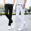 Wholesale Fashion Summer thin Double zipper skinny teenagers boys black show thin hip hop streetwear Pencil jeans men 28-34 201223