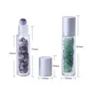10 Colors Natural Gemstone Essential Oil Roller Ball Bottles Crystal Stone Clear Perfumes Oils Liquids Roll On Bottle