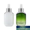 30ml vit grön glas droppflaska tomma parfymprovrör Essentiell olje Reagent Pipette Refillerbar flaska