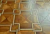 ビルマチークリアルフロア木材木材のフロアーリングパッケードローズウッド木製の壁クラップディング家具PVCラミネート家の装飾アートメダリオンインレイボーダータイル