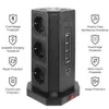 Multipresa verticale multipla Presa elettrica EU Presa a 9 vie Tower Porte USB-C Cavo da 2 m Protezione da sovratensione da cortocircuito porta video indipendente dalla luce