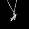 Collier pendentif oiseau perroquet 17x17mm, chaîne à maillons pour femme, ras du cou, bijoux créatifs, cadeau de fête