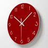 Duvar Saatleri Akrilik Basit Dekoratif Kırmızı Renk Duvar Saati Oturma Odası Dilsiz Kuvars Asılı Saat Modern Tasarım Ev Dekorasyonu BB50W LJ201211