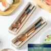 Japanse Draagbare 2 stks / sets Boxed Houten Lepel Chopsticks Natuurlijke Milieubescherming Servies ChopsticksSet