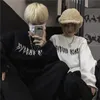 Spring Streetwear Black Tops Girls White Gothic Oversized Hoodie Streetwear Womens Hip-hop Cool Couple High Street Sweatshirts 220311