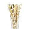 25pcs Disposable Paper Straws Creative Mixed Drinking Straw Birthday Party Decorations Kids Baby Shower Wedding Party