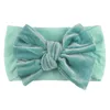 Nyaste Baby Headband Flannelette HairWrap Big Bow Wide Hair Band Velvet Kid Hår Tillbehör Turban Knut Wide Head Wrap