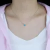 2021 collana con ciondolo gemma cuore opale blu di alta qualità da 5 mm per donna ragazza moda elegante amante fidanzata regalo bella collana