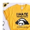 Belle Panda dort femmes T-shirt personnalité modèles femme T-shirts Kawaii mode pour femmes surdimensionné Harajuku hauts à manches courtes