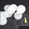 Autres fournitures de fête de fête Accueil Jardin 90pcs Acrylique Clear Circle Disques Porte-clés 30 Set Blancs ronds DIY Craft Cadeau Pendentif pour le mariage