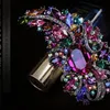 5 pollici Enormi dimensioni eleganti lussuose multicolori strass cristallo diamante grande spilla regalo 10 colori disponibili