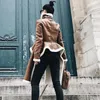 불규칙한 가짜 가죽 자켓 여성 모방 양모 코트 두꺼운 슬림 양모 양모 Shearling 재킷 겨울 outwear 2020 OKD708