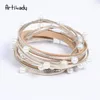 Tennis Artilady Wrap Cuir Bracelet Perle Charme Bijoux Femmes Gift1