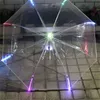 LED-Licht Transparent Unbrella für Umweltgeschenk glänzend leuchtende Regenschirme Party Aktivität Requisiten lange Griff Regenschirme 201112