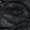 Thoshine Brand Spring Auturn Men Leather Jacketsモーターサイクルバイカー男性ファッションPUレザーカーゴコートポケットプラスサイズ201128