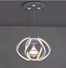 Lustre LED 6 couleurs post-moderne, comptoir de bar nordique, lampes de salon créatives à tête unique, lampes suspendues de personnalité d'exposition