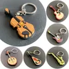 Classic Piano Guitar Keychain Car Key Chain Silicone Key Ring Musical Instruments Pendant Accessories For Men Women Gift