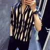 Stripe Pullover Shirt Men Herren Hemd Camisa Masculina Shirt Homme Korean Fashion Stylish Designer Men 20201227U