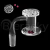 Newest 20mmOD Beveled Edge Quartz Banger With Quartz Carving Spinner Cap & Terp Pearls 10mm 14mm 18mm Male Quartz Banger Nails For Dab Rigs