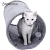 BeneApaw品質折りたたみ猫のトンネルクリンクル耐久のスエード子猫のおもちゃの玩具がボールの穴を持つ屋内羽根遊び