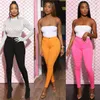 Pencil Pants Spring Summer Designer Sexy Pocket Bodycon Slim Skinny Capris Females Casual Trousers Womens Solid Color